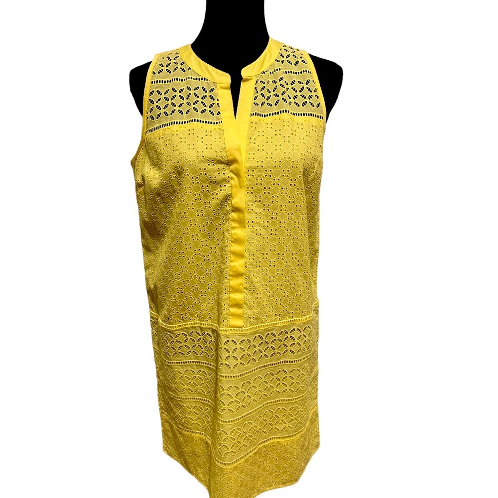 WOMEN YELLOW CLASSIC VACATION SLIP ON SUMMER DRESS